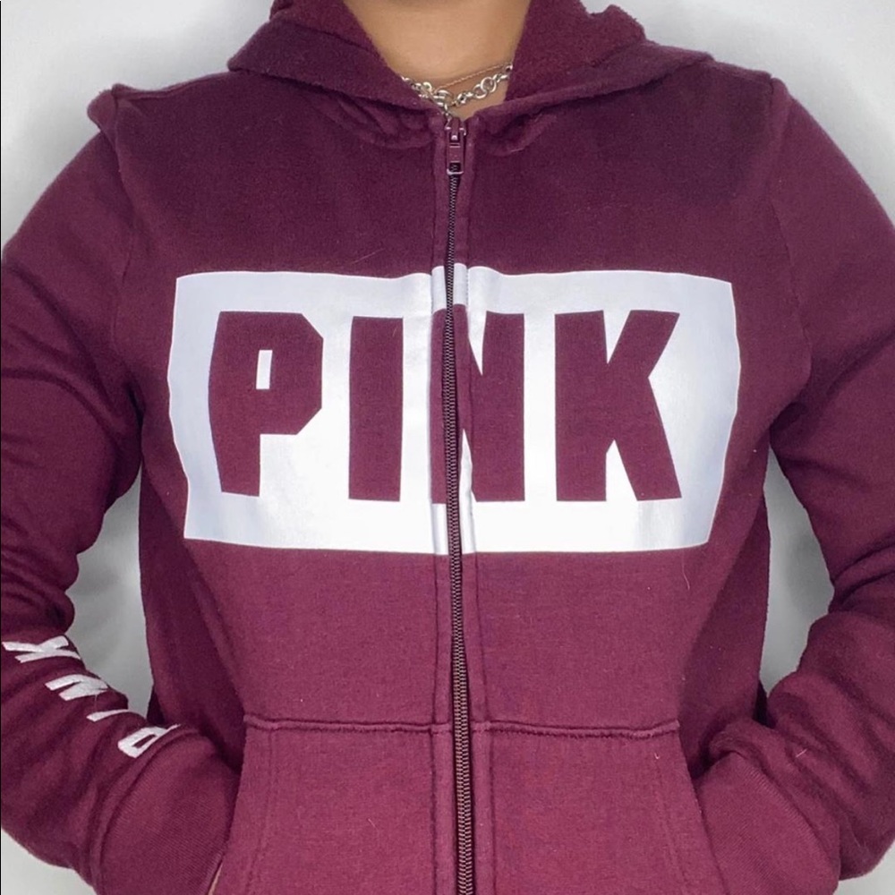 ~Pink/Victoria Secret Burgundy Hoodie~